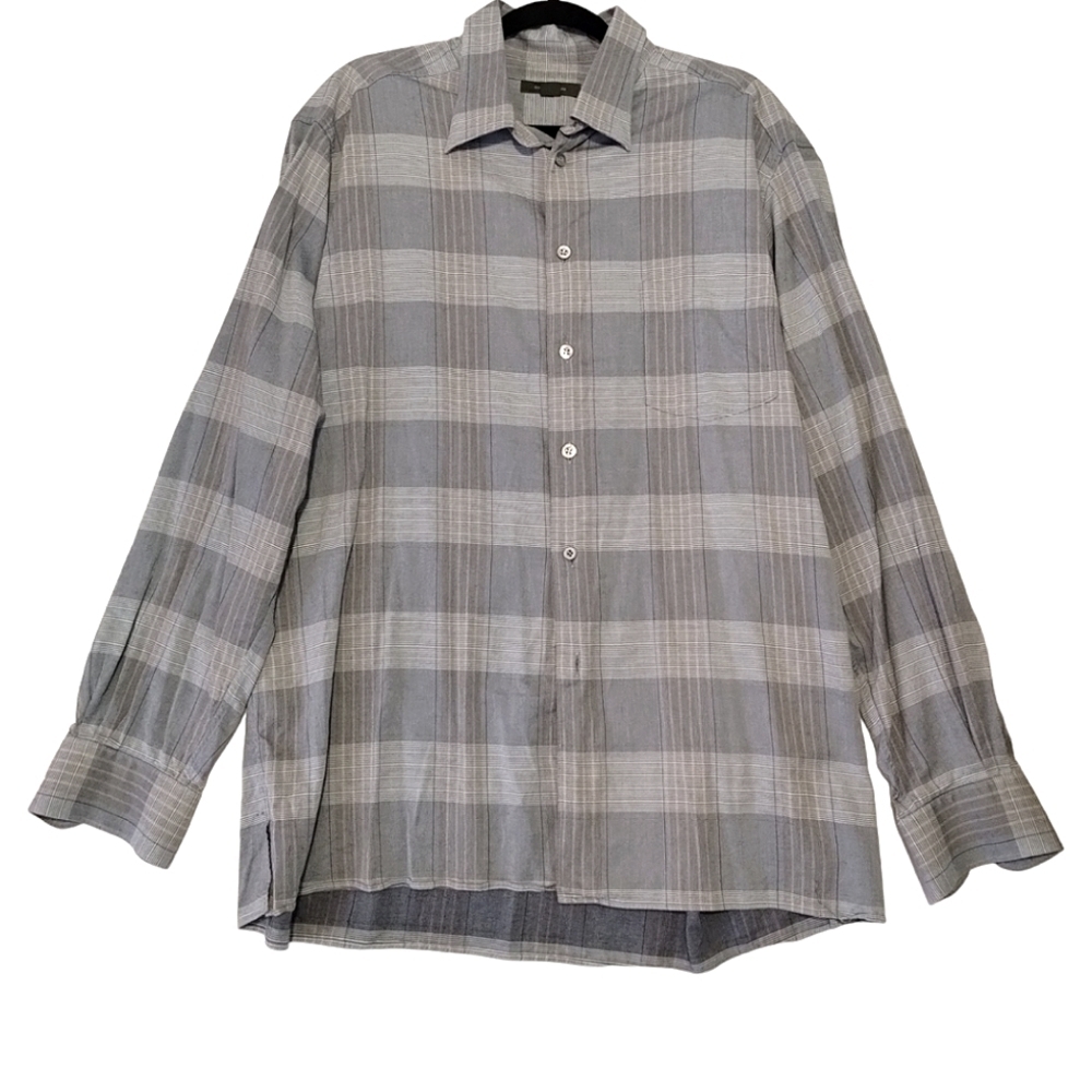 Ermenegildo Zegna Plaid Long Sleeve Button Down Shirt